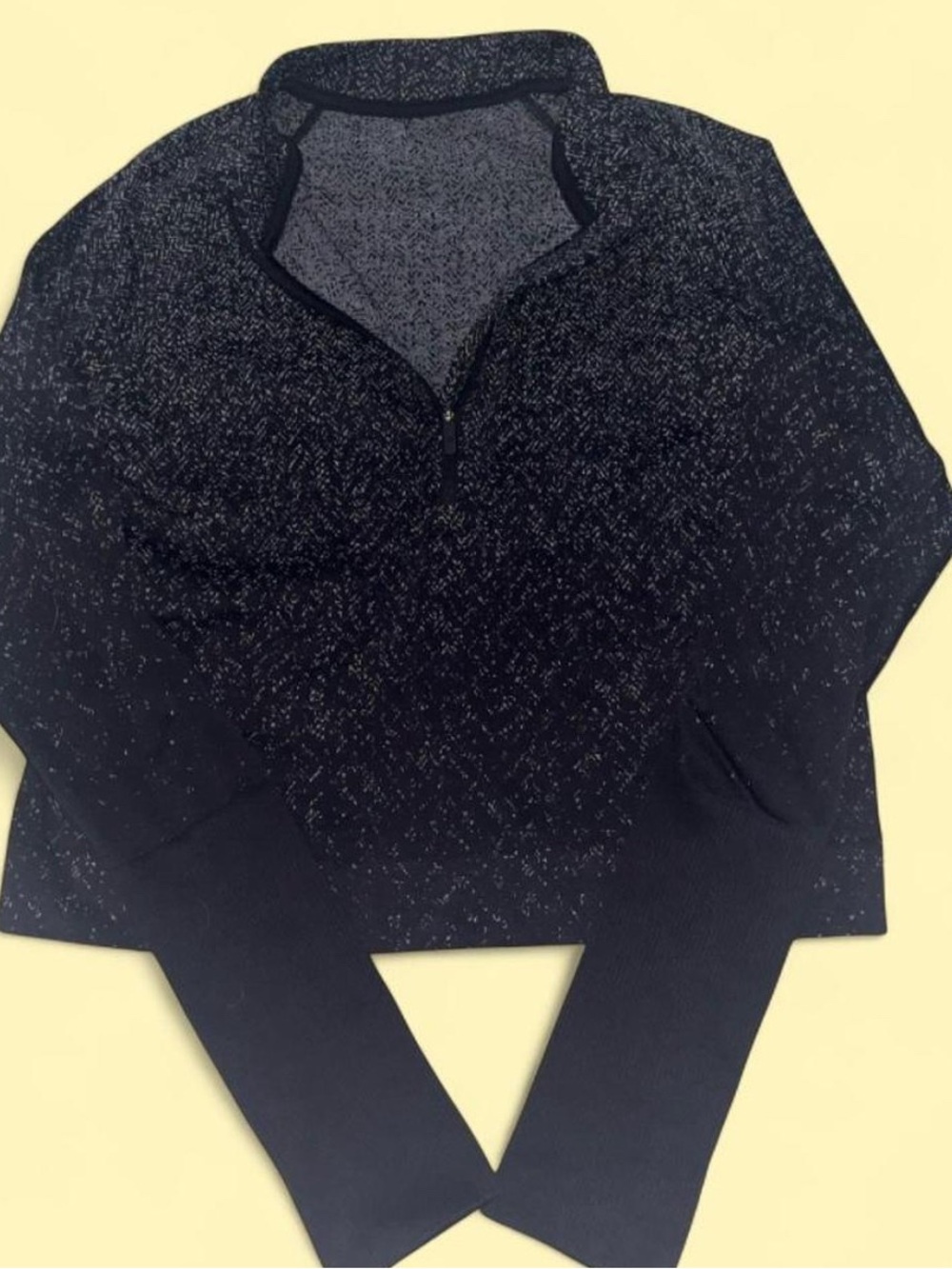 Women's Black Quarter-Zip speckled Sweater Lululemon